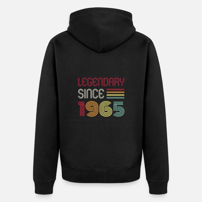 Anniversaire légendaire depuis 1965 - Veste à capuche bio Premium Unisexe - noir