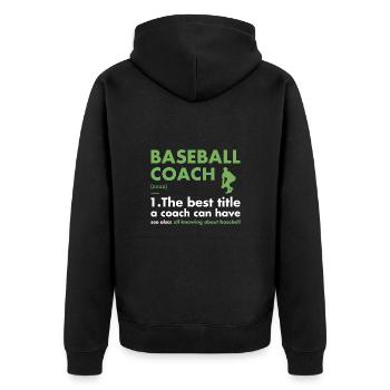 Entraîneur sportif Définition Baseball - Veste à capuche bio Premium Unisexe - noir - Dos - Nico (187cm)