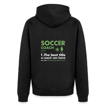 Entraîneur sportif Définition Soccer - Veste à capuche bio Premium Unisexe - noir - Dos - Nico (187cm)