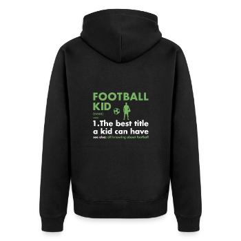 Sport Kid Definition Football - Unisex Premium Bio Zip Hoodie - Schwarz - Hinten - Nico (187cm)