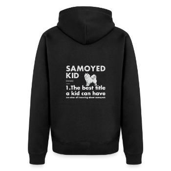 Définition de l'enfant Samoyède - Veste à capuche bio Premium Unisexe - noir - Dos - Nico (187cm)