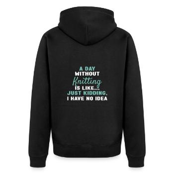 Tricoteuse Une journée sans tricoter - Veste à capuche bio Premium Unisexe - noir - Dos - Nico (187cm)