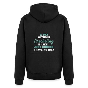 Crocheteur Une journée sans crocheter - Veste à capuche bio Premium Unisexe - noir - Dos - Nico (187cm)