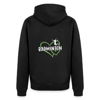 Sport Heart Badminton - Veste à capuche bio Premium Unisexe - noir - Dos - Nico (187cm)