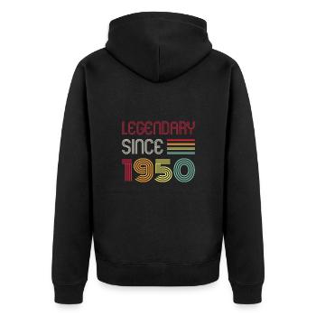 Birthday Legendary Since 1950 - Unisex Premium Organic Zip Hoodie - black - Back - Nico (187cm)