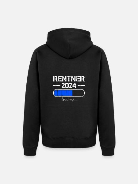 Rentner 2024 Loading... Rente 2024 - Unisex Premium Bio Zip Hoodie - Schwarz