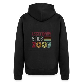 Birthday Legendary Since 2003 - Unisex Premium Organic Zip Hoodie - black - Back - Nico (187cm)