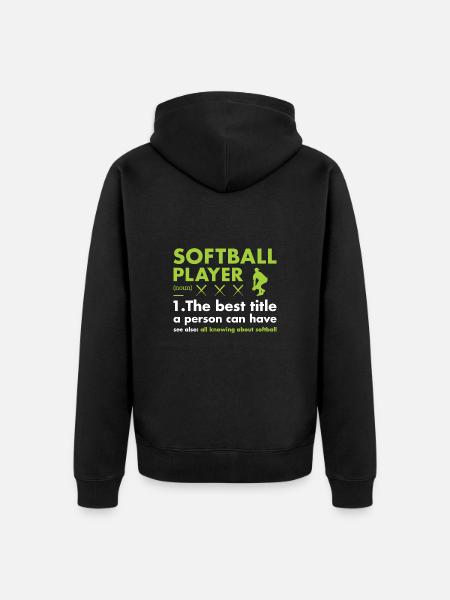 Sport Player Definition Softball - Unisex Premium Organic Zip Hoodie - black