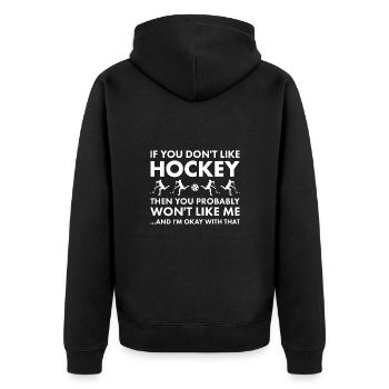 Sport si vous n’aimez pas le hockey - Veste à capuche bio Premium Unisexe - noir - Dos - Nico (187cm)