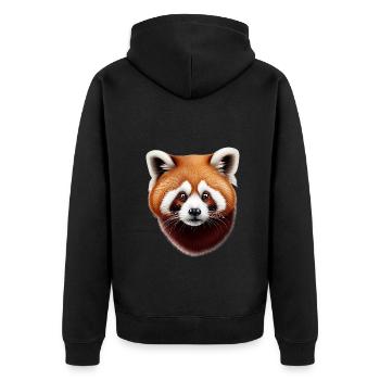 Roter Panda - Unisex Premium Bio Zip Hoodie - Schwarz - Hinten - Nico (187cm)