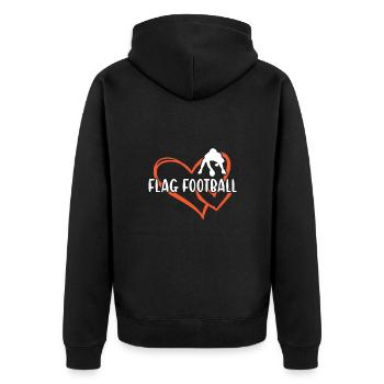 Sport Heart Flag Football - Veste à capuche bio Premium Unisexe - noir - Dos - Nico (187cm)