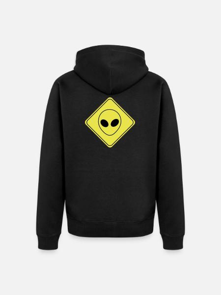 Alien Zeichen - Unisex Premium Bio Zip Hoodie - Schwarz