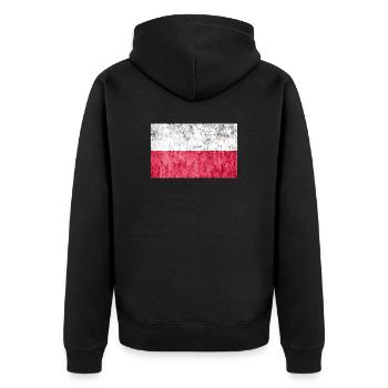 flag poland - Unisex Premium Organic Zip Hoodie - black - Back - Nico (187cm)