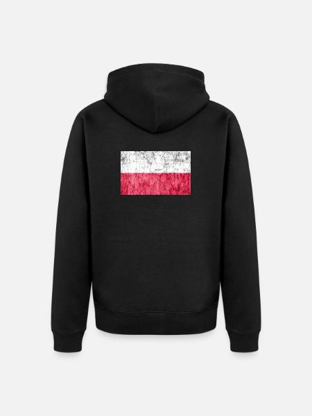 flag poland - Unisex Premium Organic Zip Hoodie - black