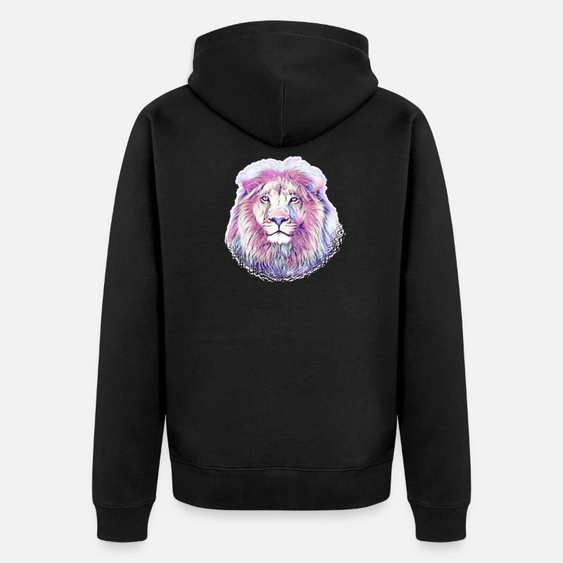 Lion - Veste à capuche bio Premium Unisexe - noir