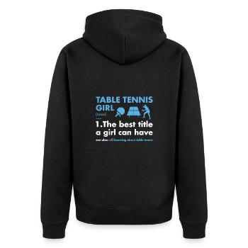 Sport Girl Définition Tennis de Table - Veste à capuche bio Premium Unisexe - noir - Dos - Nico (187cm)
