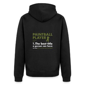 Définition du joueur de sport Paintball - Veste à capuche bio Premium Unisexe - noir - Dos - Nico (187cm)