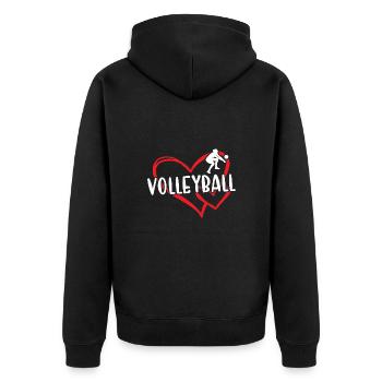 Sport Heart Volleyball - Unisex Premium Bio Zip Hoodie - Schwarz - Hinten - Nico (187cm)