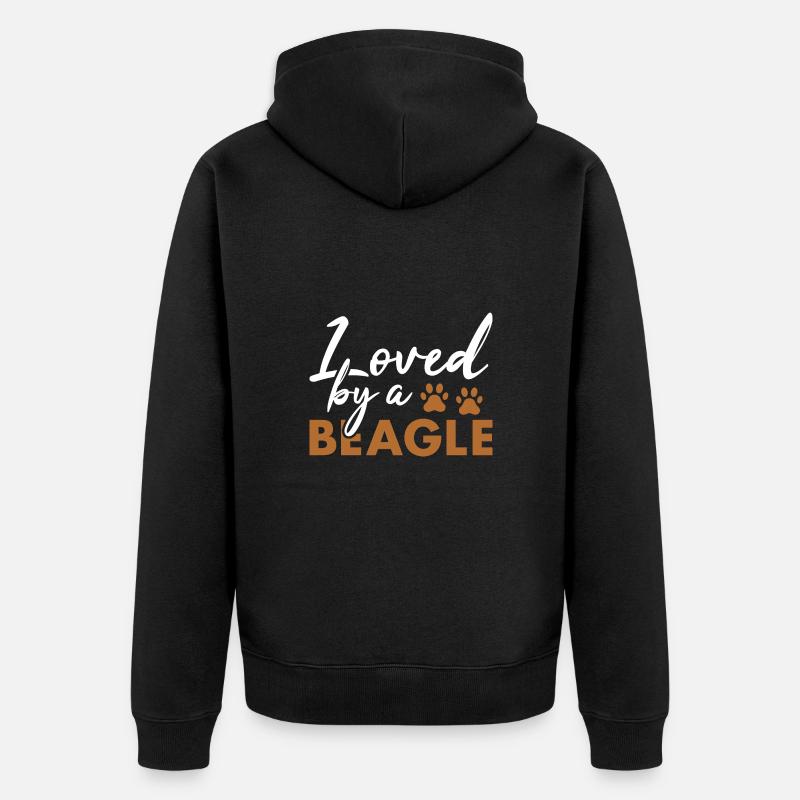 Aimé par un beagle - Veste à capuche bio Premium Unisexe - noir