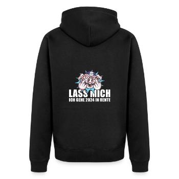 Lass Mich Ich Gehe 2024 In Rente Rente 2024 - Unisex Premium Bio Zip Hoodie - Schwarz - Hinten - Nico (187cm)