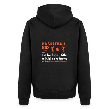 Sport Kid Definition Basketball - Unisex Premium Organic Zip Hoodie - black - Back - Nico (187cm)