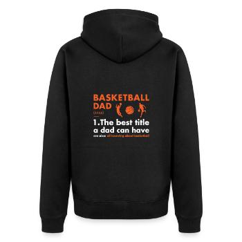 Sport Dad Definition Basketball - Unisex Premium Organic Zip Hoodie - black - Back - Nico (187cm)