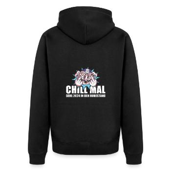 Chill Mal Gehe 2024 In Den Ruhestand Rente 2024 - Unisex Premium Bio Zip Hoodie - Schwarz - Hinten - Nico (187cm)