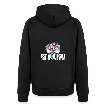 Ist Mir Egal Ich Gehe 2024 In Rente Rente 2024 - Unisex Premium Bio Zip Hoodie - Schwarz - Hinten - Nico (187cm)