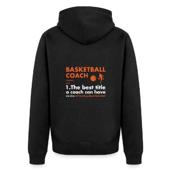 Sport Coach Definition Basketball - Unisex Premium Organic Zip Hoodie - black - Back - Nico (187cm)