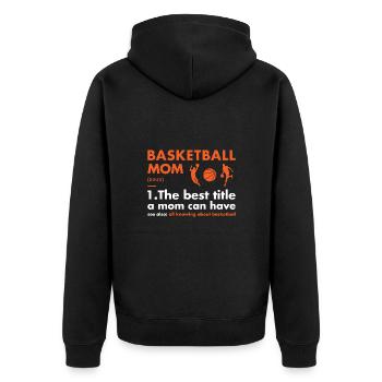 Sport Mom Definition Basketball - Unisex Premium Organic Zip Hoodie - black - Back - Nico (187cm)