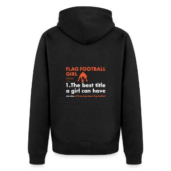Sport Girl Définition Flag Football - Veste à capuche bio Premium Unisexe - noir - Dos - Nico (187cm)