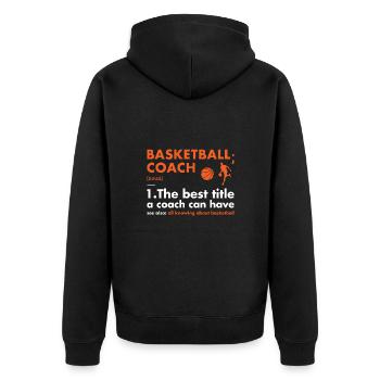 Entraîneur sportif Définition Basketball - Veste à capuche bio Premium Unisexe - noir - Dos - Nico (187cm)