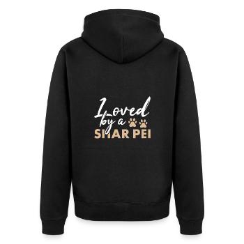 Aimé par un Shar Pei - Veste à capuche bio Premium Unisexe - noir - Dos - Nico (187cm)