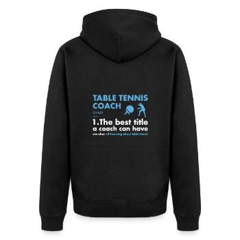 Définition de l’entraîneur sportif Tennis de table - Veste à capuche bio Premium Unisexe - noir - Dos - Nico (187cm)