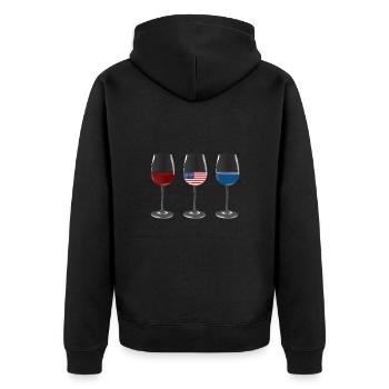 Vétéran US Flag Vine Glass Rouge Blanc & Bleu - Veste à capuche bio Premium Unisexe - noir - Dos - Nico (187cm)