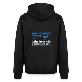 Définition du combattant sportif Taekwondo - Veste à capuche bio Premium Unisexe - noir - Dos - Nico (187cm)