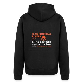 Définition du joueur de sport Flag Football - Veste à capuche bio Premium Unisexe - noir - Dos - Nico (187cm)