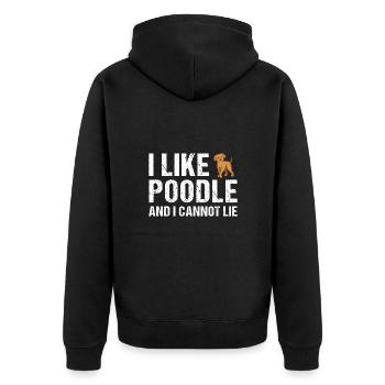 I Like Poodle And I Cannot Lie - Unisex Premium Organic Zip Hoodie - black - Back - Nico (187cm)