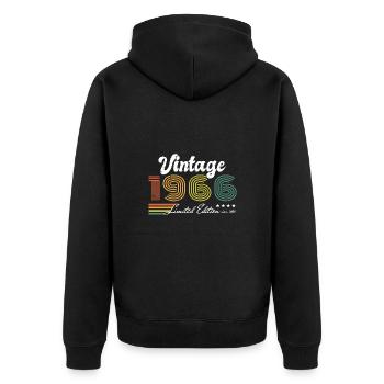 Birthday Vintage 1966 Limited Edition - 1966 - Unisex Premium Organic Zip Hoodie - black - Back - Nico (187cm)