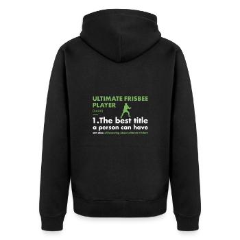 Sport Player Definition Ultimate Frisbee - Unisex Premium Bio Zip Hoodie - Schwarz - Hinten - Nico (187cm)