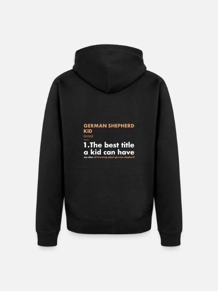 German Shepherd Kid Definition - Unisex Premium Organic Zip Hoodie - black