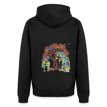hansel and gretel e274 - Unisex Premium Organic Zip Hoodie - black - Back - Nico (187cm)