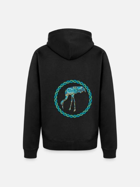 kranich e 100 - Unisex Premium Bio Zip Hoodie - Schwarz