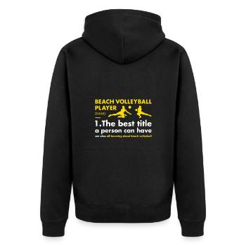 Définition du joueur sportif Volleyball de plage - Veste à capuche bio Premium Unisexe - noir - Dos - Nico (187cm)