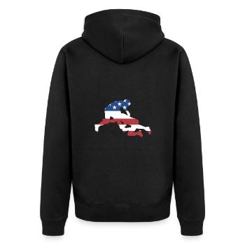 Sport Us Flag Kabaddi - Unisex Premium Bio Zip Hoodie - Schwarz - Hinten - Nico (187cm)