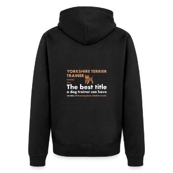 Yorkshire Terrier Trainer Definiton - Veste à capuche bio Premium Unisexe - noir - Dos - Nico (187cm)