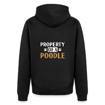 Property Of A Poodle - Unisex Premium Organic Zip Hoodie - black - Back - Nico (187cm)