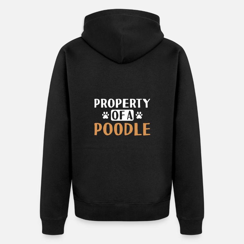 Propriété D’Un Caniche - Veste à capuche bio Premium Unisexe - noir