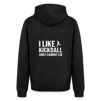 J’aime le kickball et je ne peux pas mentir au kickball - Veste à capuche bio Premium Unisexe - noir - Dos - Nico (187cm)
