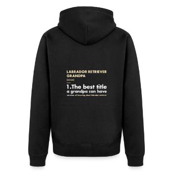 Labrador Retriever Grandpa Definition - Unisex Premium Organic Zip Hoodie - black - Back - Nico (187cm)
